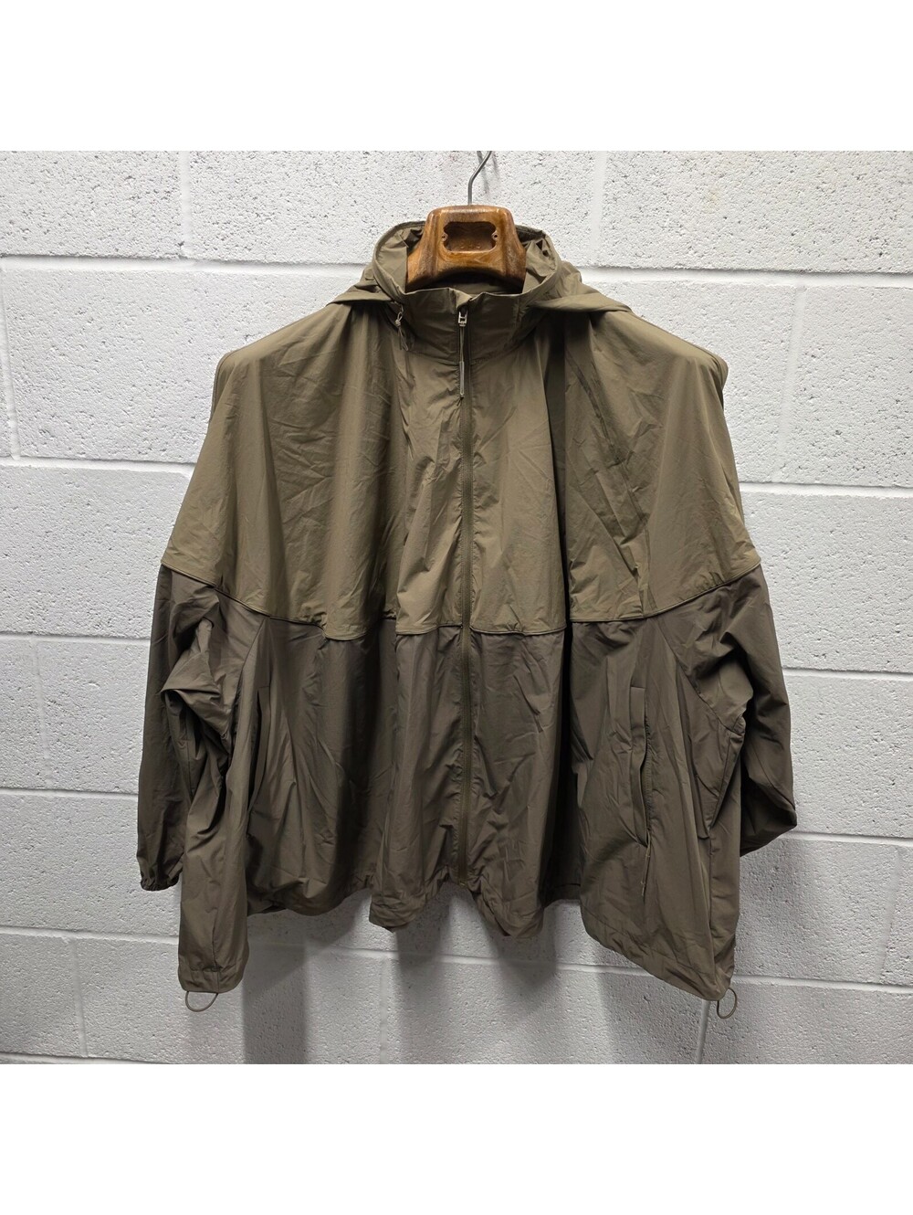 JNBY Jacket S Small Womens Oversized Rain Jacket Puffer Down Full Zip Green